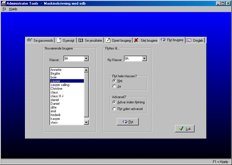 Administrator Tools - flyt brugere