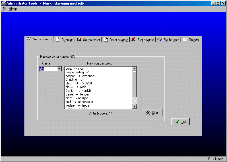 Administrator Tools - se passwords