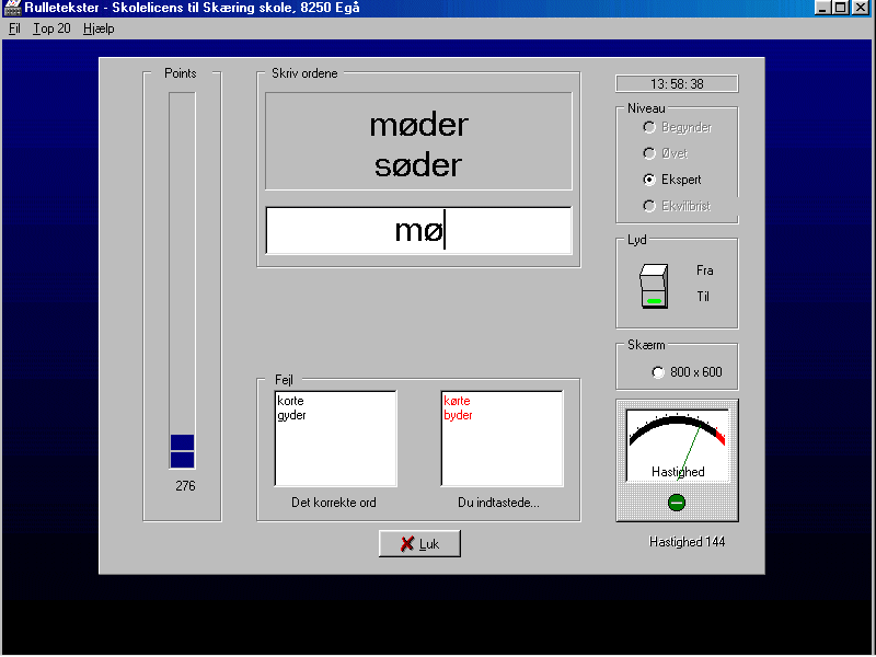 Spillet Rulletekster
