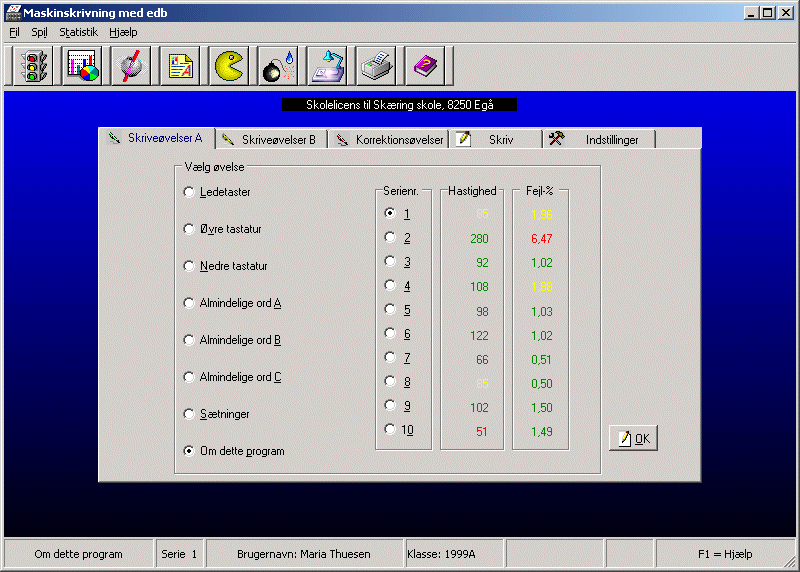 Her vlges velse og man kan se resultaterne